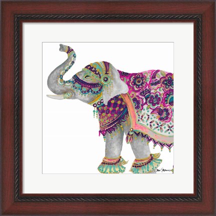 Framed Boho Elephant Square Print