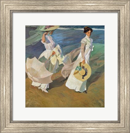 Framed Paseo a Orillas del Mar (Promende on the beach), 1909 Print