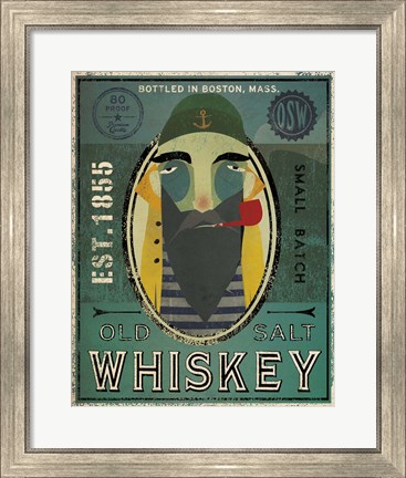 Framed Fisherman VII Old Salt Whiskey Print