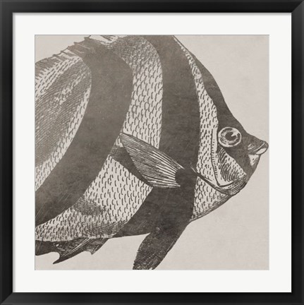 Framed Vintage Fish I Print