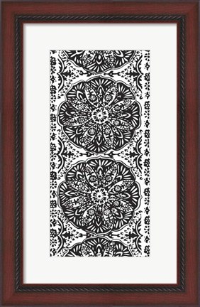 Framed B&amp;W Arabesque Panels III Print