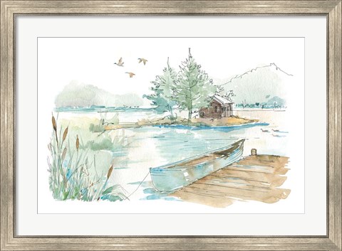 Framed Lakehouse II on White Print