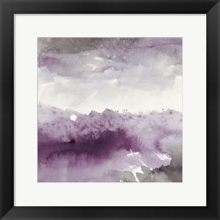 Framed Midnight at the Lake II Amethyst and Grey Print