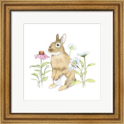 Framed Wildflower Bunnies IV Print