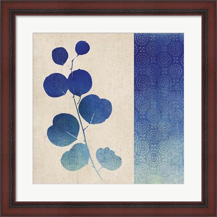 Framed Indigo Leaves II Print