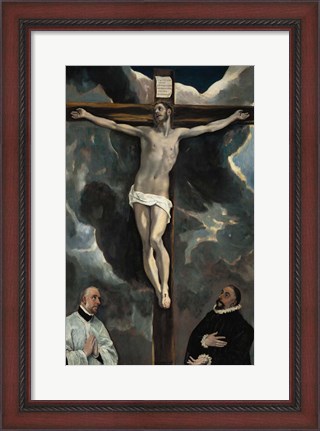 Framed Crucifixion with Two Donors Print