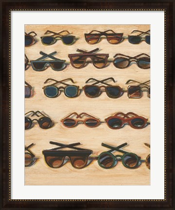 Framed Five Rows of Sunglasses, 2000 Print