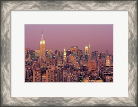 Framed Sunset over Manhattan Print