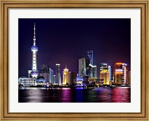 Framed Shanghai at Night Print