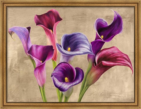 Framed Multi-colored Callas Print