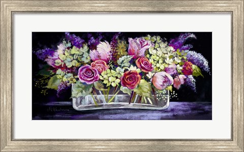 Framed Roses and Lilacs Print