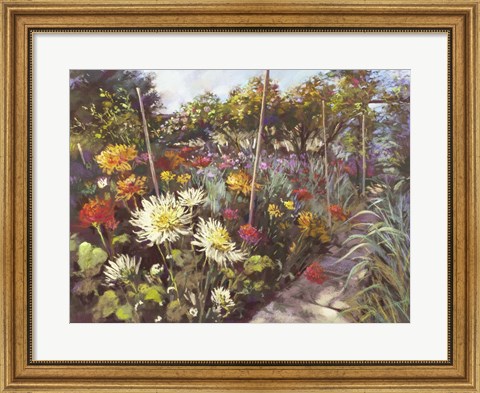 Framed Dusk in the Walled Garden Print