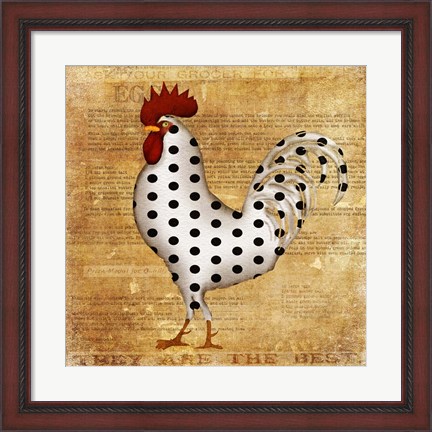 Framed Chicken Polka Dot Print