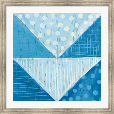 Framed Modern Americana IX Blue Print