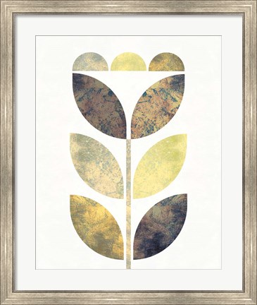 Framed Golden Flower I Print