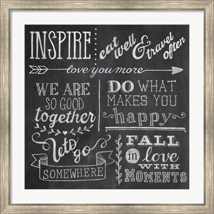 Framed Inspiration Chalkboard III Print