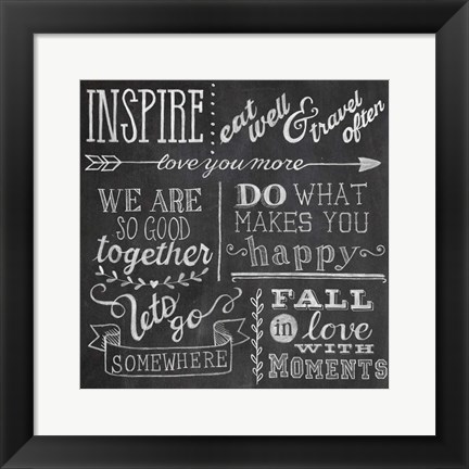 Framed Inspiration Chalkboard III Print