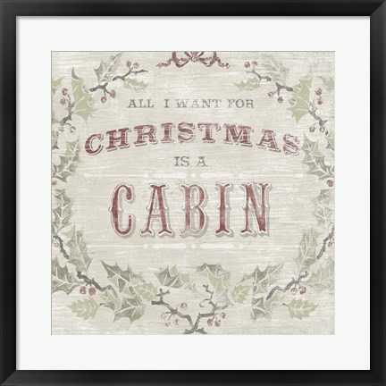 Framed Cabin Christmas IV Print