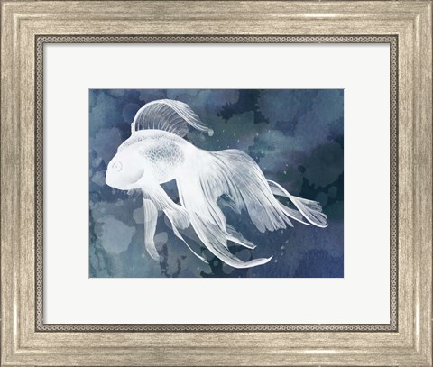 Framed Indigo Fish I Print