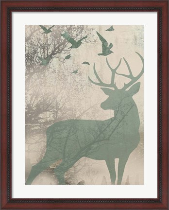 Framed Deer Solace I Print