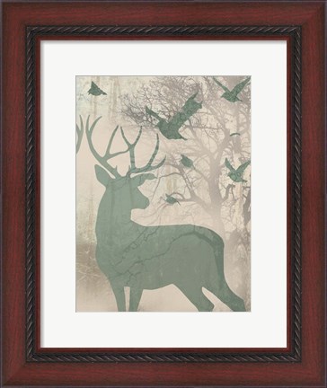 Framed Deer Solace II Print