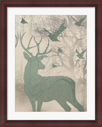 Framed Deer Solace II Print