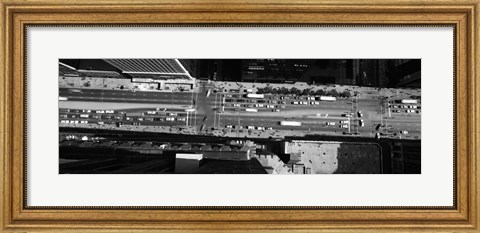 Framed Aerial view of Michigan Avenue, Chicago, Illinois Print