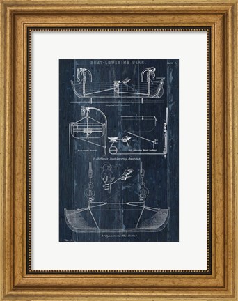 Framed Boat Launching Blueprint I Print