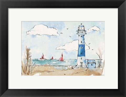 Framed Coastal Life II Print