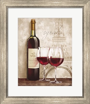 Framed Wine in Paris IV Print