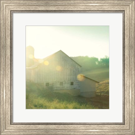 Framed Farm Morning II Square Print