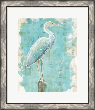 Framed Coastal Egret I Print