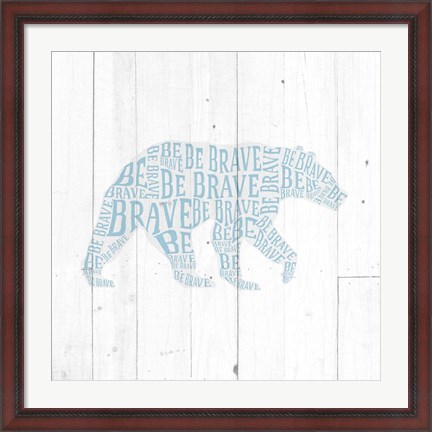 Framed Bear Shiplap Print