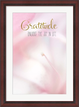 Framed Gratitude Unlocks the Joy Print