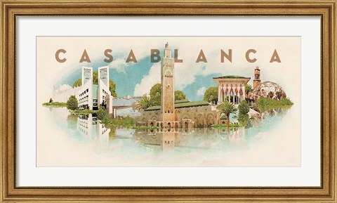 Framed Vintage Casablanca, Morocco, Africa Print