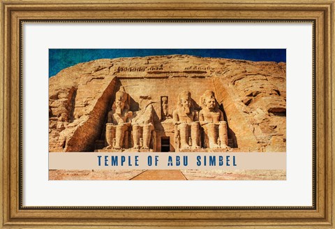 Framed Vintage Temple of Abu Simbel, Nubia, Egypt, Africa Print