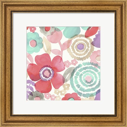 Framed Ocean Shores Floral II Print