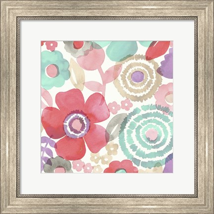 Framed Ocean Shores Floral II Print