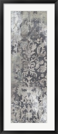 Framed Weathered Damask Panel I Print