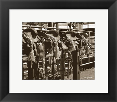 Framed Bareback Saddles Print