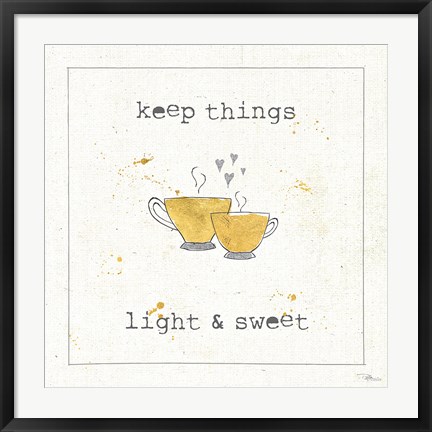 Framed Cuisine Cuties Coffee Hearts Print