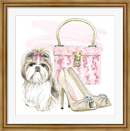 Framed Glamour Pups II Print