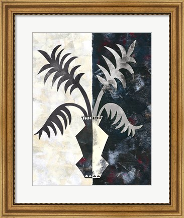 Framed Pretty Palms II Neutral Print