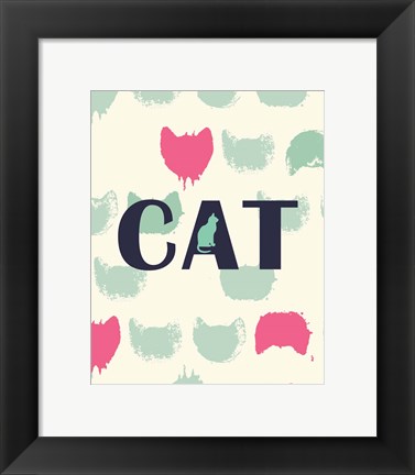 Framed Cat Heads Print