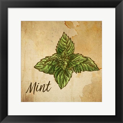 Framed Mint on Burlap Print