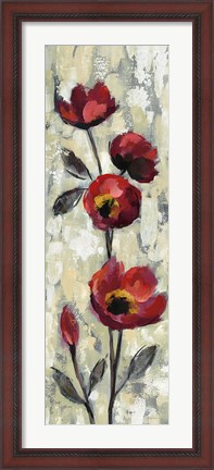 Framed Simple Red Floral I Print