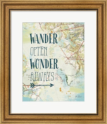 Framed Map Sentiments V Print