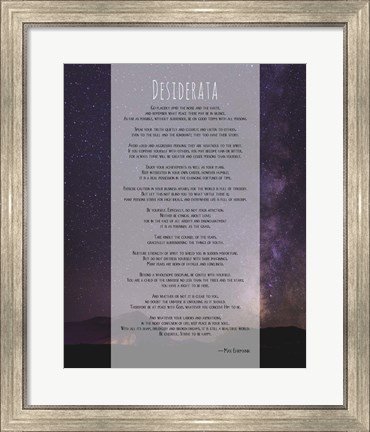 Framed Desiderata Night Sky Print