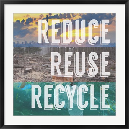 Framed Reduce Reuse Recycle Print