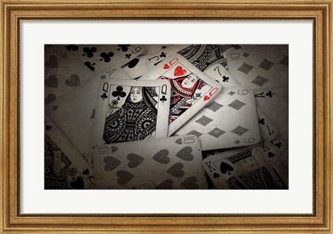 Framed Pop of Color Queen of Hearts Print